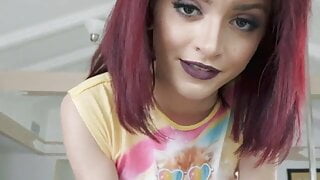 Skinny redhead deepthroattiny stepdaughter takes a big cock and cum play